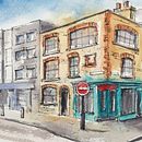 Brick Lane, London. Un projet de Architecture, Illustration à l'encre, Esquisse  , et Aquarelle de ceri_donovan - 29.07.2020