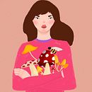 Meu projeto do curso: Ilustração flat com Photoshop. Un projet de Dessin de Tayná Santos - 11.08.2020