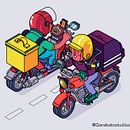 Delivery vector. Traditional illustration project by Luis Barahona - 07.30.2020
