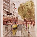 Meu projeto do curso: Paisagens urbanas em aquarela. Un projet de Art urbain , et Aquarelle de acatarina_mnunes - 30.07.2020