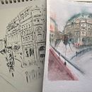My project in Architectural Sketching with Watercolor and Ink course. Architectural Illustration, Ink Illustration, Sketching, and Watercolor Painting project by vivian_8 - 08.04.2020