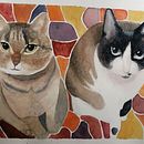 Mi Proyecto del curso: Retrato a la acuarela de mis gatos . Pintura em aquarela projeto de Damián Rodríguez Puime Gómez - 02.09.2020