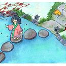 Mi Proyecto del curso: Ilustración en acuarela con influencia japonesa. Traditional illustration, and Watercolor Painting project by Ale Ortega - 08.08.2020