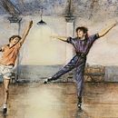 My project in Watercolor Illustration: Billy Elliot Boogie Dance Scene. Projekt z dziedziny Malowanie akwarelą użytkownika Charl Marais - 13.08.2020