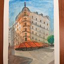 Meu projeto do curso: desenho arquitetônico com aquarela e tinta. Un proyecto de Pintura a la acuarela de Barry Barrera - 24.08.2020