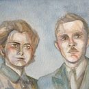 Portrait of my husband's grandparents. Een project van Traditionele illustratie, Aquarelschilderen y  Artistieke tekening van Ana Luz - 26.08.2020