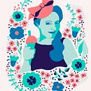 My project in Illustrated portraits with botanical elements . Un progetto di  di Liz Romano - 26.08.2020