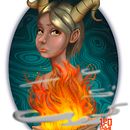 Chica demonio. Een project van Traditionele illustratie y Digitale illustratie van Leonardo Navarro - 27.08.2020