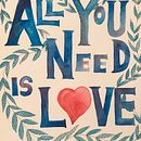 All you need is Love. H, Lettering, Ilustração tradicional, Lettering, e Pintura em aquarela projeto de gigi_o - 29.08.2020