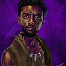 My project in Pictorial Portraits Using Digital Techniques course, Decided to do a tribute to king T'chala from black panther Chadwick Boseman. very sad news last week!. Projekt z dziedziny  R, sunek art, st i czn użytkownika Alejandro F Hernandez - 05.09.2020