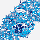 Malaysia Independence Day!. Un proyecto de Concept Art, Dibujo digital, Diseño, Diseño de carteles, Diseño digital, Diseño editorial, Diseño gráfico, Ilustración tradicional e Ilustración vectorial de Yuvenes - 08.09.2020