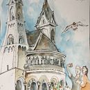 Sketching an der Basilika St. Kastor in Koblenz. Un progetto di Pittura ad acquerello, Illustrazione architettonica, Architettura e Illustrazione tradizionale di Stefanie Frank - 13.09.2020