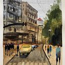 Mi Proyecto del curso: Paisajes urbanos en acuarela. Projekt z dziedziny Kreat i wność użytkownika Anna Planelø - 19.09.2020