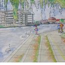 My project in Architectural Sketching with Watercolor and Ink course - Final Project - Nene River Peterborough UK. Ilustração arquitetônica projeto de Alwyn Bull - 24.09.2020