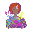 Meu projeto do curso: Retrato ilustrado com elementos botânicos. Projekt z dziedziny R, sunek c i frow użytkownika Isabel Cristina Oliveira dos Santos - 26.09.2020
