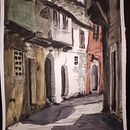 Watercolor shadows lane. . Lukisan Cat Air proyek oleh aeonsleo - 09.26.2020