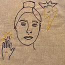 Mi Proyecto del curso: Retrato lineal bordado. Embroider project by Jimena Albert - 09.29.2020