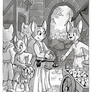 Proyecto de entintado: Mercado de Gatos. Ink Illustration project by Paco Briseño - 09.29.2020