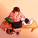 Returning from the market. Een project van Digitale illustratie van racoongod - 04.10.2020