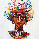 I would like to use embroidery like  paint  with a 3D effect. Almost like sculpture. . Lukisan Akrilik, Bordir, Lukisan Min, ak, Dan Membuat sketsa proyek oleh Félicité N'gijol - 10.04.2020