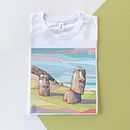 Camiseta Isla de Pascua. Projekt z dziedziny Design, Projektowanie graficzne, Trad, c, jna ilustracja, Ilustracja c i frowa użytkownika Desirée García Gutiérrez - 06.10.2020
