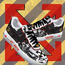 Mi Proyecto del curso: Restauración y personalización de sneakers. Inspiración Off-White  Ein Projekt aus dem Bereich Urban Art, Kreativität, Digitale Zeichnung, Design, Schuhdesign, Modedesign, Digitales Design, Traditionelle Illustration und Digitale Illustration von Ursula Barrantes Moscoso - 28.10.2020