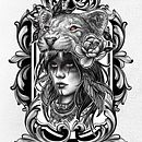 Mi Proyecto del curso: La Leona Ein Projekt aus dem Bereich Design, Tattoodesign, Digitales Design, Traditionelle Illustration und Digitale Illustration von leonmatut - 16.10.2020