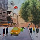 My project in Urban Landscapes in Watercolor course. Un progetto di Pittura ad acquerello di Zuzana Vitásková - 23.10.2020