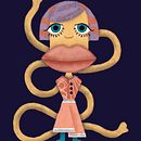 Girl with big eyes and full lips. Un projet de Conception de personnages, Peinture numérique, Illustration traditionnelle , et Conception d'affiches de Tjaša Hrovat - 24.10.2020