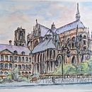 Reims Cathedral. Un proyecto de Ilustración con tinta y Pintura a la acuarela de Amy Munns - 26.10.2020
