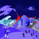 El Apocalipsis (cute)...zombies, dragones, fuego, tsunami y caos.. Un progetto di Illustrazione tradizionale di Paulina Aizpurúa - 29.10.2020