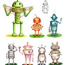 rObOts xTra T res 3 en misión Tierra -Fábrica de personajes con Patricio Betteo-. Un proyecto de Ilustración tradicional de Patricia R. Muñoz - 30.10.2020