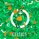 Meu projeto no estilo doodles - Boston Celtics  Ein Projekt aus dem Bereich Digitale Illustration von Daniel Guimarães - 29.10.2020