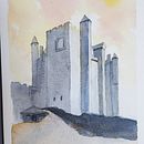 My project in Architectural Sketching with Watercolor and Ink course Beynac Castle. Architectural Illustration, and Watercolor Painting project by LIsa Statkus - 10.31.2020