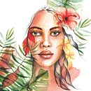 Mi Proyecto del curso: Retrato ilustrado en acuarela. Un proyecto de Dibujo de Retrato, Ilustración tradicional, Ilustración botánica, Pintura a la acuarela y Pintura digital de Josefina Zorrilla - 20.07.2020