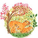 Meu projeto do curso: Ilustração em aquarela com influência japonesa. Projekt z dziedziny Malowanie akwarelą użytkownika Giovanna Lima - 04.11.2020