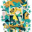 Wildlife From My Window. Un proyecto de Ilustración digital, Ilustración editorial, Ilustración tradicional e Ilustración vectorial de Owen Davey - 10.05.2020