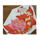 Pez koi con flor de loto. Un proyecto de Artesanía y Bordado de Itzel Serna - 14.07.2020