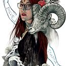 Autorretrato fantastico en acuarela y digital. Drawing, Pencil Drawing, Artistic Drawing, Portrait Drawing, Digital Drawing, Realistic Drawing, Tattoo Design, Digital Design, Graphic Design, Traditional illustration, Digital Illustration, and Watercolor Painting project by Paola Lucía Ferreira Gallego - 11.09.2020