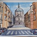 My project in Architectural Sketching with Watercolor and Ink course. Un proyecto de Ilustración con tinta y Pintura a la acuarela de pugalendhiprasanna - 10.11.2020