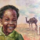 The Little Girl from Sahara. Een project van  Acr, lschilderij, Schilderij y  Portrettekening van ElRey - 01.07.2020