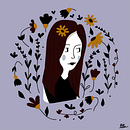 Meu projeto do curso: Retrato ilustrado com elementos botânicos . Desen de portret de Tita Tesser - 11.27.2020