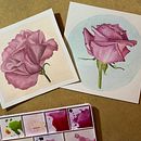 Flowers from my birthday bouquet - grisaille technique on the left and watercolor on the right. Watercolor Painting project by Lana - 12.01.2020