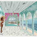 Pantone series- Santorini . Architectural Illustration, Architecture, Digital Architecture, and Digital Illustration project by Siya Sharma - 12.02.2020