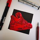 JORDAN IV RETRO. UNIVERSITY RED. Un proyecto de Ilustración tradicional de Agustín Servín - 20.09.2019