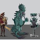 Line Up final, temática lovercraftiana! . Character Design, and Traditional illustration project by Sergio Peña - 12.04.2020