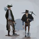 Gravediggers from past. Un progetto di Character design, Disegno digitale, Illustrazione digitale, Pittura digitale e Illustrazione tradizionale di Eva Hakhverdyan - 08.12.2020