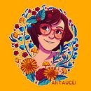 Meu projeto do curso: Retrato ilustrado com elementos botânicos. Un proyecto de Dibujo, Dibujo de Retrato, Dibujo digital e Ilustración botánica de Ataucei - 17.12.2020