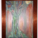 Chartreuse Crucifixion. Acr, and lic Painting project by Lillith Lockler - 12.21.2020