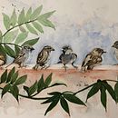 My project in Artistic Watercolor Techniques for Illustrating Birds course . Lukisan Cat Air proyek oleh Elaine Hill - 12.22.2020